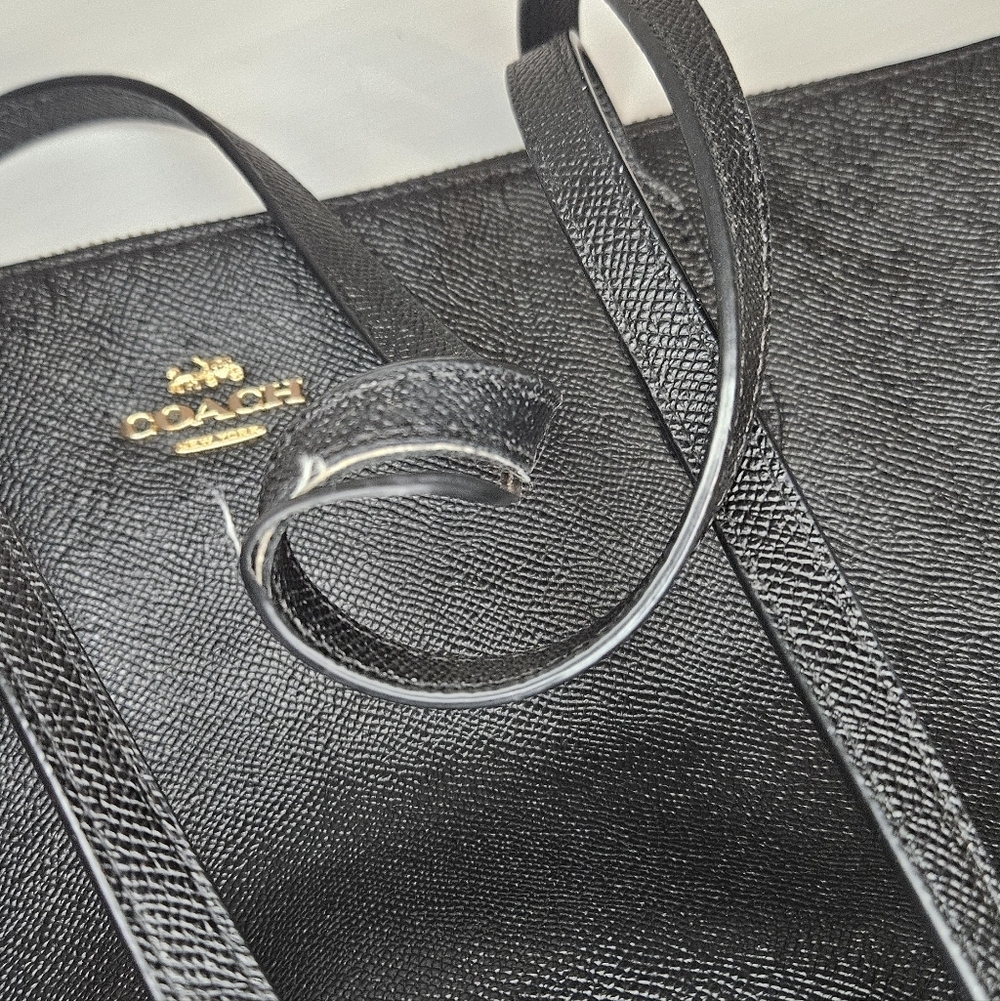 COACH Zip Top Tote 4454 black crossgrain leather - Picture 10 of 10